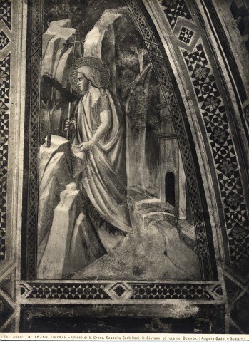 Alinari, Fratelli — Firenze - Chiesa di S. Croce, Cappella Castellani. S. Giovanni si reca nel Deserto. (Angiolo Gaddi e Scolari). — insieme